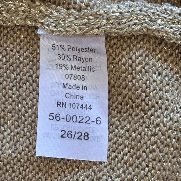 Jessica London 26/28 NWT shimmery, gold sleeveless mock turtleneck knit top - Picture 9 of 11